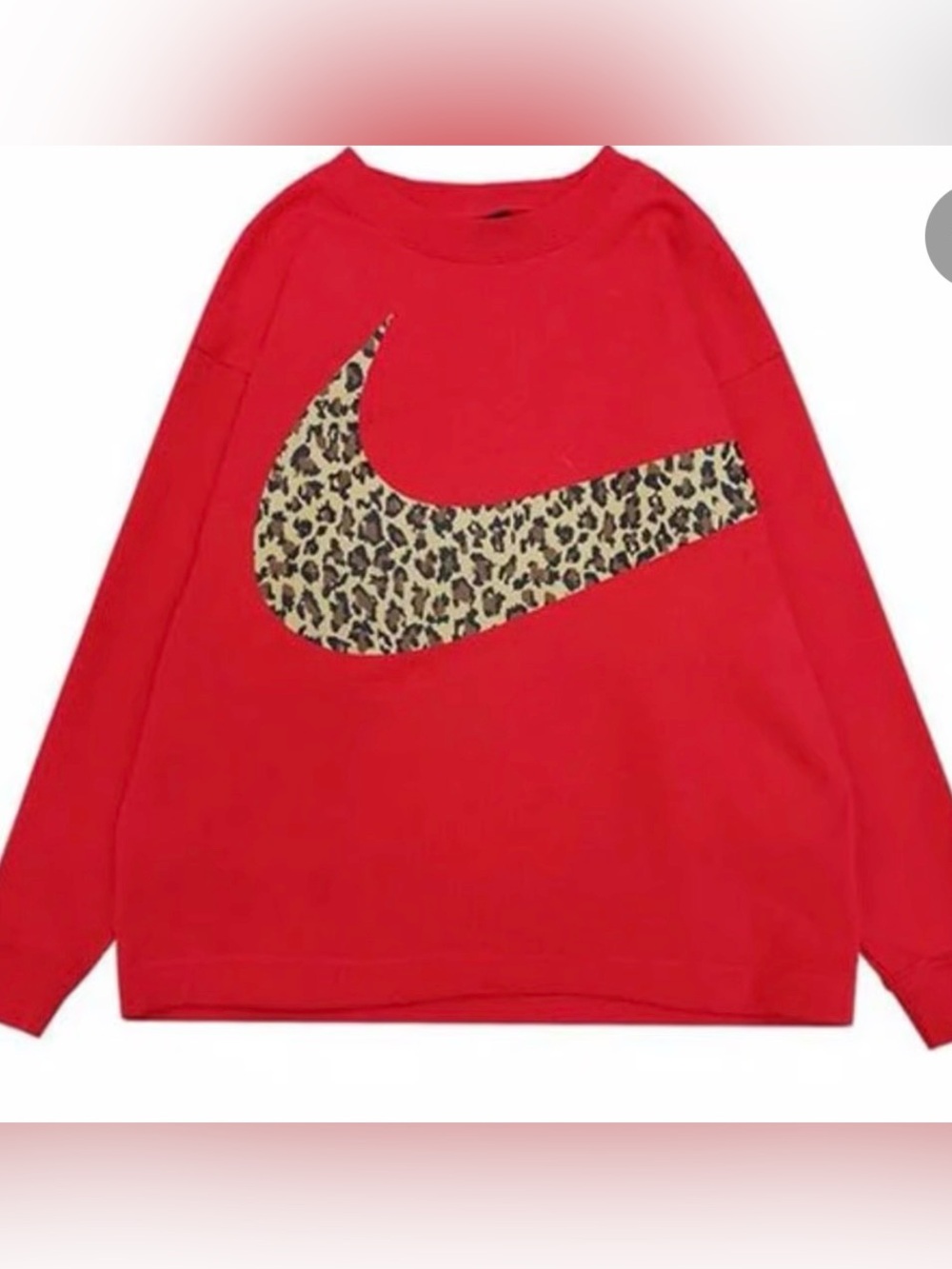 Nike Red Sweatshirt and Leggings Set with Leopard Swoosh - Picture 4 of 4